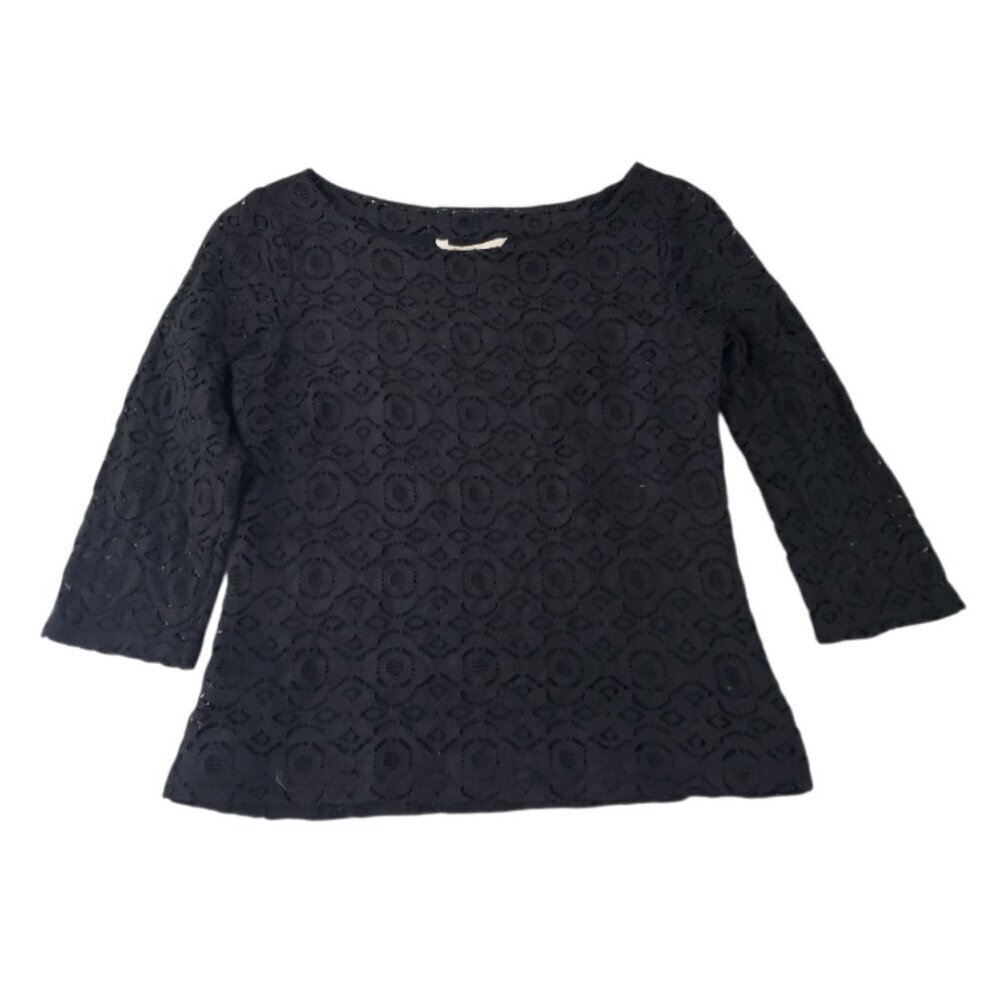 Banana Republic Women's Lined Lace Black Blouse 2